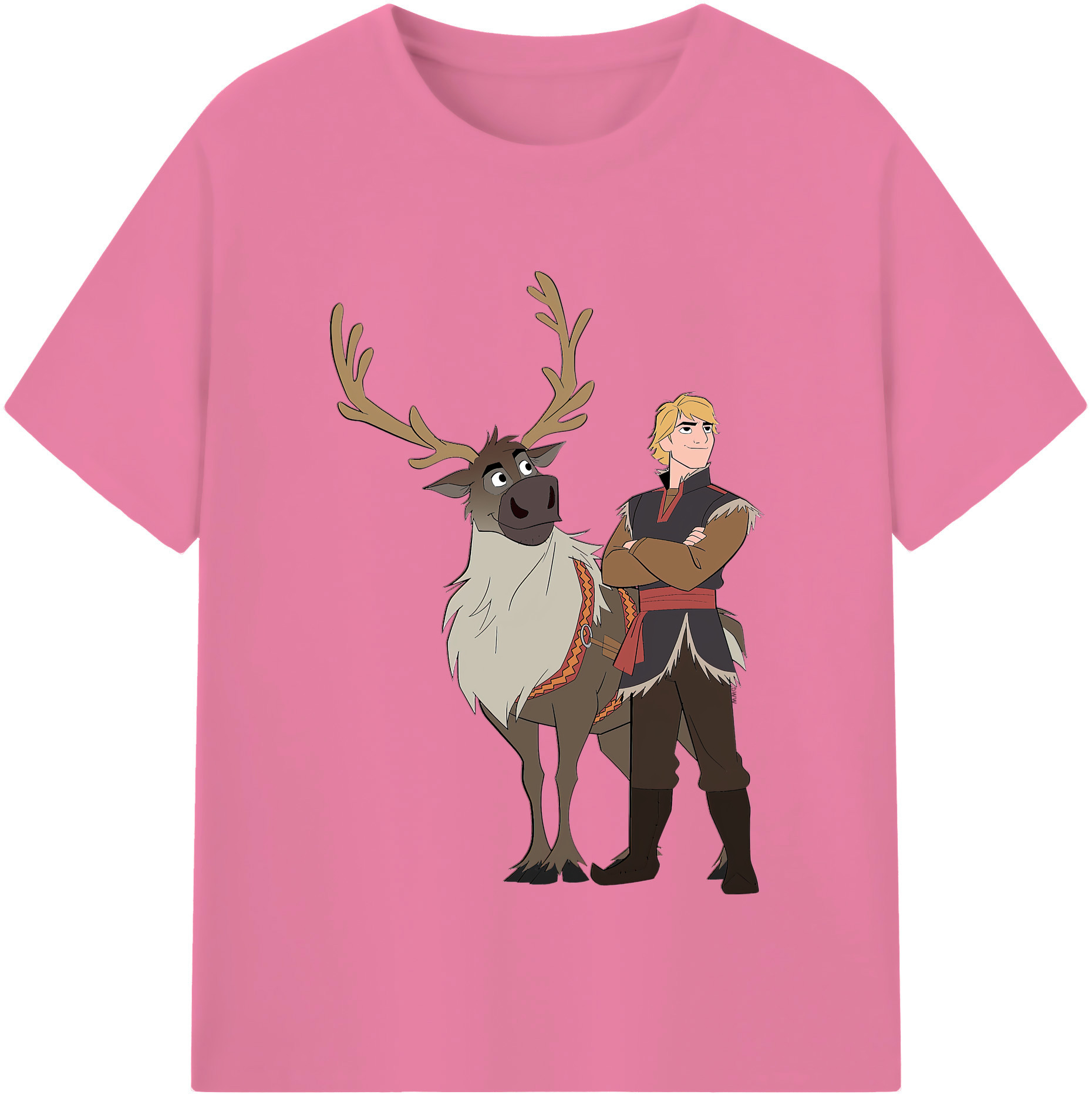 （画像用） アナと雪の女王 アンナ エルサ Frozen Anna Elsa 綿100％半袖Tシャツ（フロントプリント）